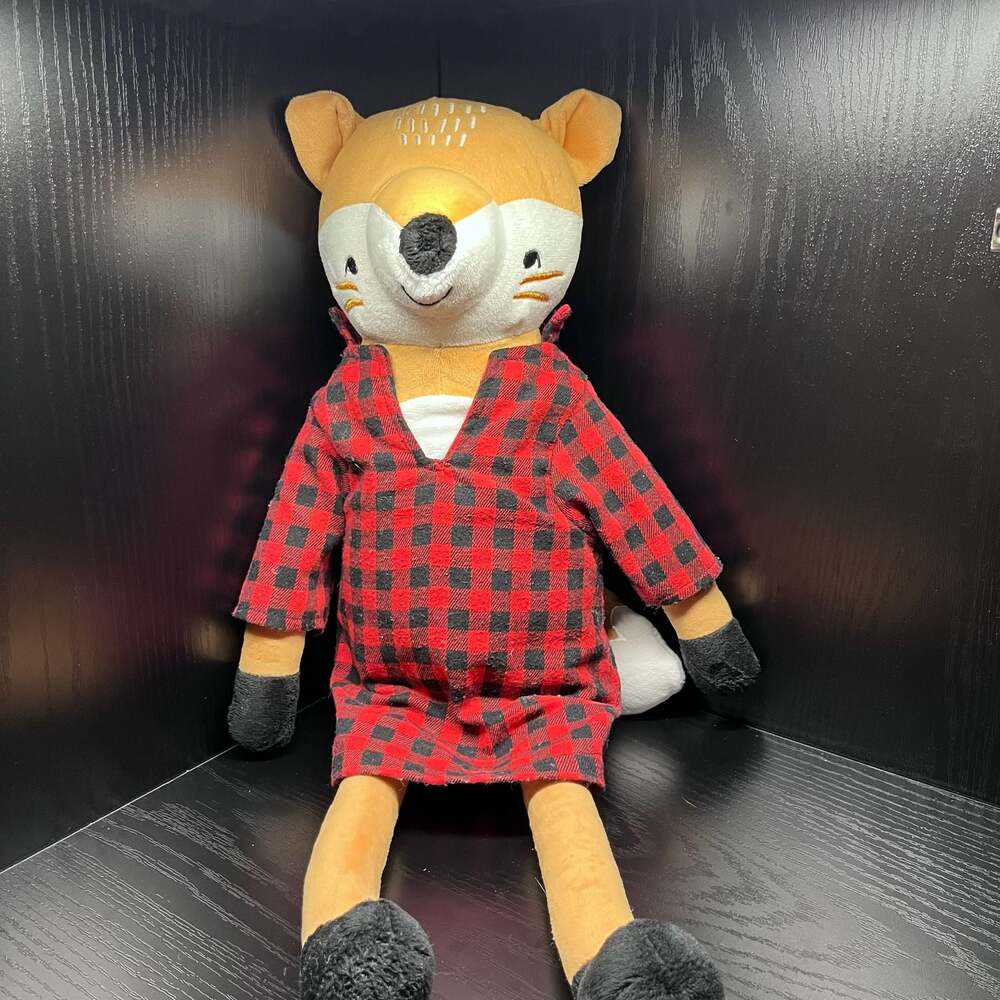 Marmalade Fox Plush Stuffed Animal Buffalo Plaid Outfit